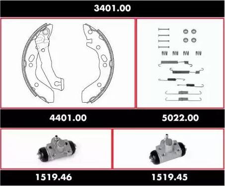 Remsa 3401.00 - Bremžu loku komplekts www.autospares.lv