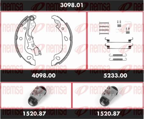 Remsa 3098.01 - Bremžu loku komplekts www.autospares.lv