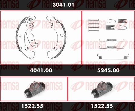 Remsa 3041.01 - Bremžu loku komplekts autospares.lv