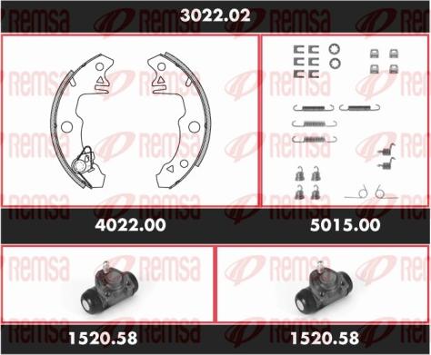 Remsa 3022.02 - Brake Shoe Set www.autospares.lv