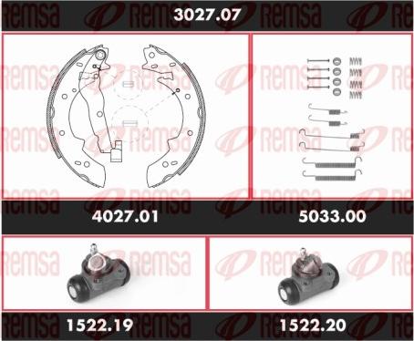 Remsa 3027.07 - Brake Shoe Set www.autospares.lv