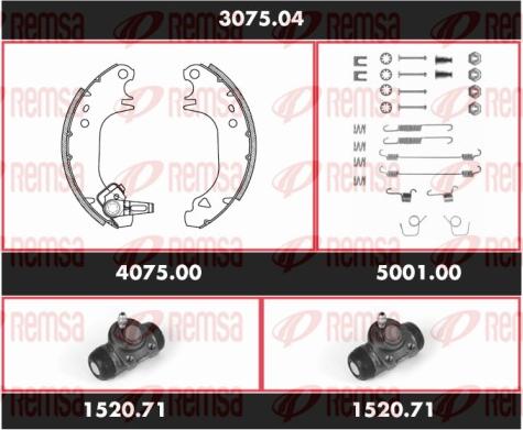 Remsa 3075.04 - Bremžu loku komplekts www.autospares.lv