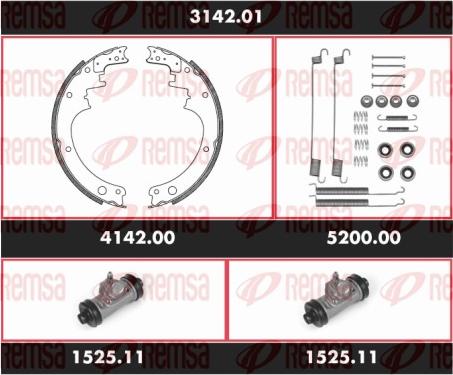 Remsa 3142.01 - Bremžu loku komplekts www.autospares.lv