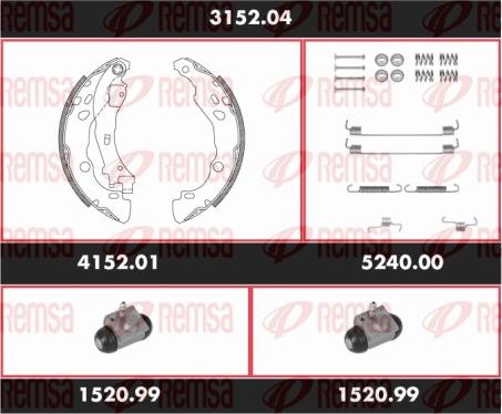 Remsa 3152.04 - Bremžu loku komplekts www.autospares.lv