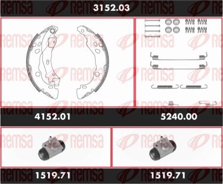 Remsa 3152.03 - Brake Shoe Set www.autospares.lv