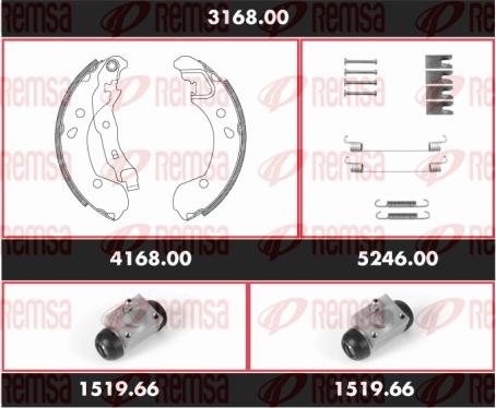 Remsa 3168.00 - Bremžu loku komplekts www.autospares.lv