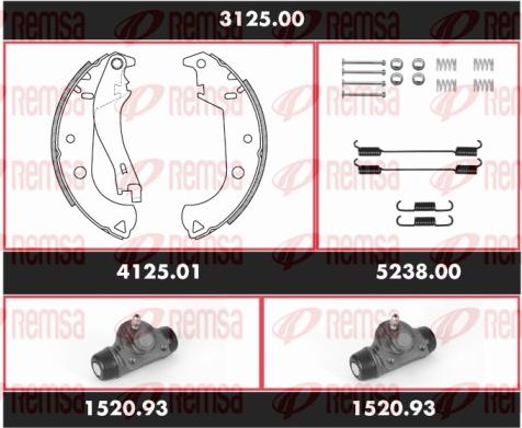 Remsa 3125.00 - Bremžu loku komplekts autospares.lv