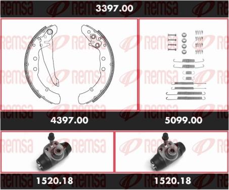 Remsa 3397.00 - Bremžu loku komplekts www.autospares.lv