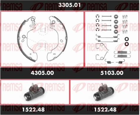 Remsa 3305.01 - Bremžu loku komplekts www.autospares.lv