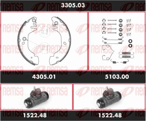 Remsa 3305.03 - Bremžu loku komplekts www.autospares.lv