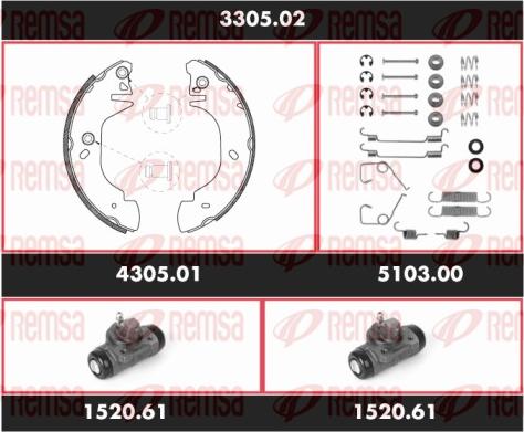 Remsa 3305.02 - Bremžu loku komplekts www.autospares.lv