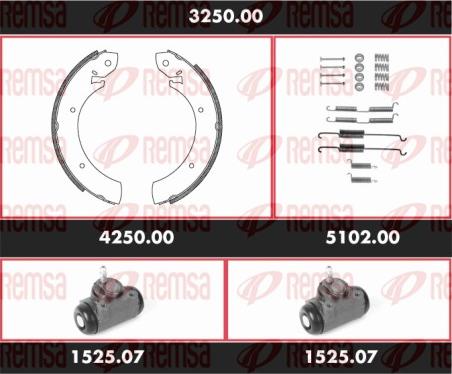 Remsa 3250.00 - Brake Shoe Set www.autospares.lv