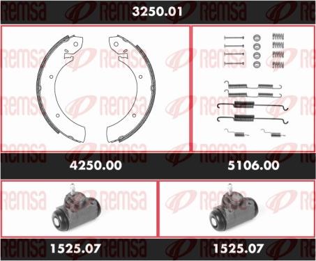 Remsa 3250.01 - Bremžu loku komplekts www.autospares.lv