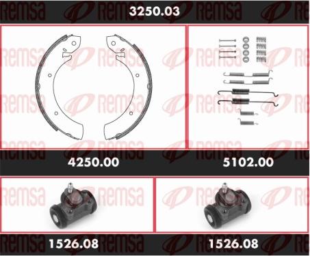 Remsa 3250.03 - Bremžu loku komplekts www.autospares.lv