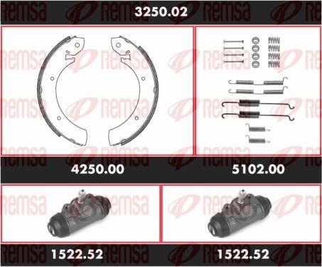 Remsa 3250.02 - Bremžu loku komplekts www.autospares.lv