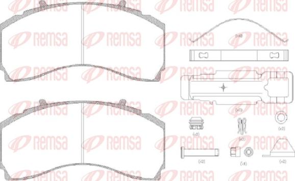 Remsa JCA 1480.80 - Brake Pad Set, disc brake www.autospares.lv