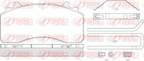 Remsa JCA 1526.80 - Bremžu uzliku kompl., Disku bremzes www.autospares.lv