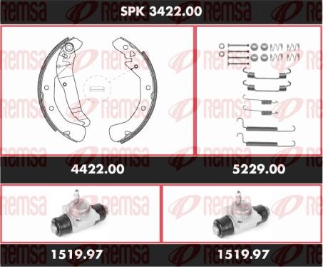 Remsa SPK 3422.00 - Bremžu loku komplekts www.autospares.lv