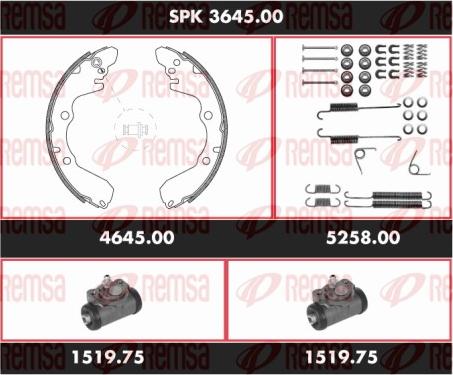 Remsa SPK 3645.00 - Bremžu loku komplekts www.autospares.lv