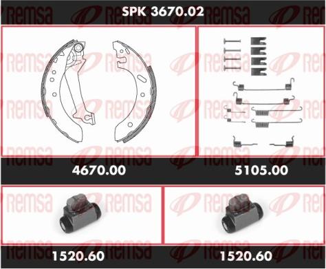 Remsa SPK 3670.02 - Bremžu loku komplekts www.autospares.lv