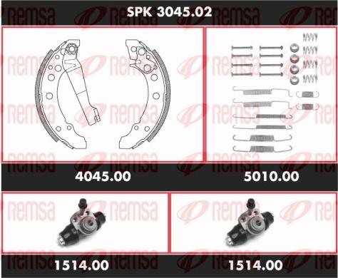 Remsa SPK 3045.02 - Brake Shoe Set www.autospares.lv