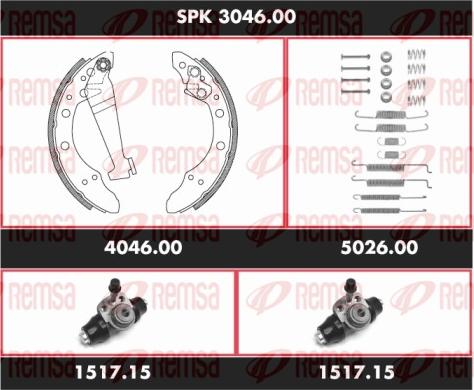 Remsa SPK 3046.00 - Bremžu loku komplekts www.autospares.lv