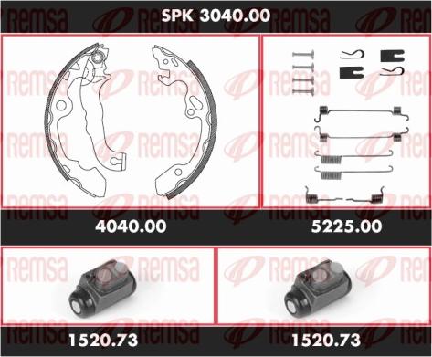 Remsa SPK 3040.00 - Brake Shoe Set www.autospares.lv