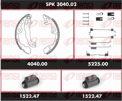 Remsa SPK 3040.02 - Brake Shoe Set www.autospares.lv