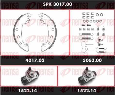 Remsa SPK 3017.00 - Brake Shoe Set www.autospares.lv