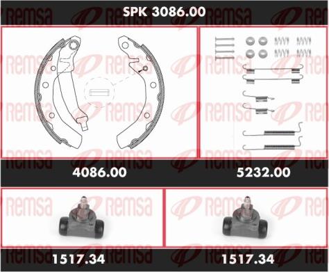 Remsa SPK 3086.00 - Bremžu loku komplekts www.autospares.lv