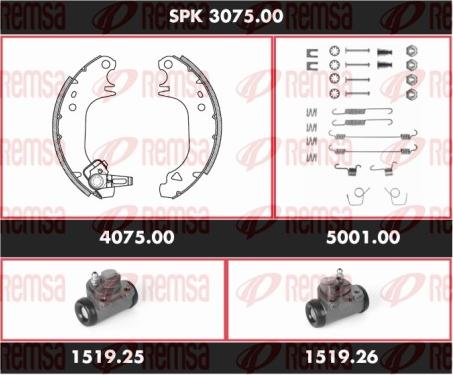 Remsa SPK 3075.00 - Brake Shoe Set www.autospares.lv