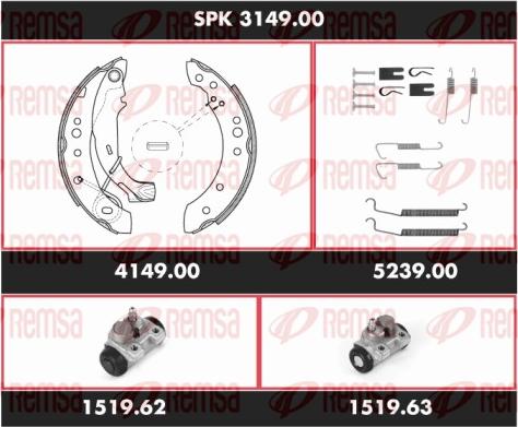 Remsa SPK 3149.00 - Brake Shoe Set www.autospares.lv