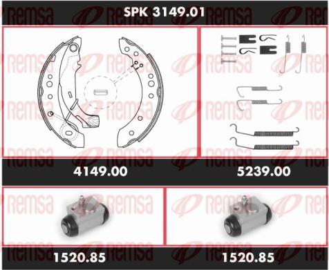 Remsa SPK 3149.01 - Brake Shoe Set www.autospares.lv