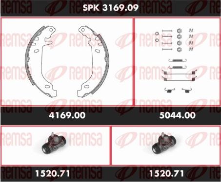 Remsa SPK 3169.09 - Brake Shoe Set www.autospares.lv