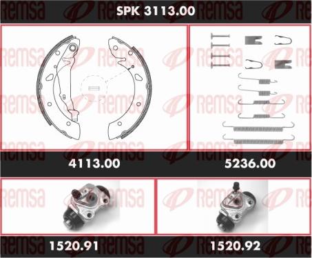 Remsa SPK 3113.00 - Bremžu loku komplekts www.autospares.lv