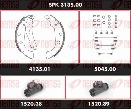 Remsa SPK 3135.00 - Bremžu loku komplekts www.autospares.lv