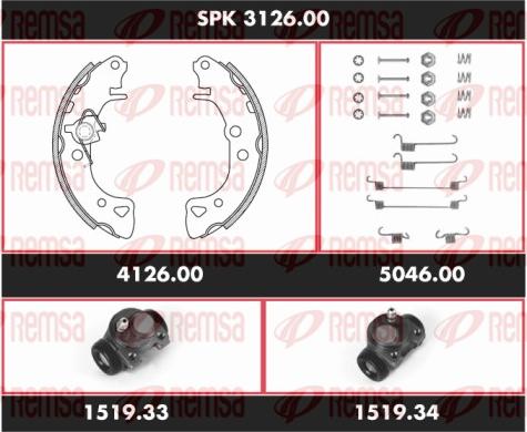 Remsa SPK 3126.00 - Bremžu loku komplekts www.autospares.lv