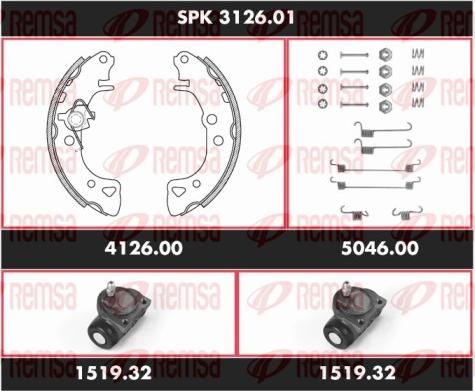 Remsa SPK 3126.01 - Bremžu loku komplekts www.autospares.lv