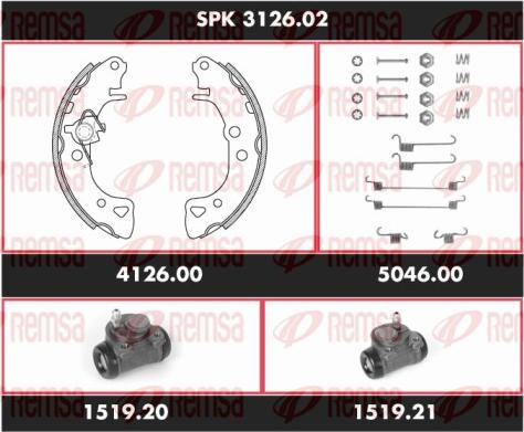 Remsa SPK 3126.02 - Bremžu loku komplekts www.autospares.lv