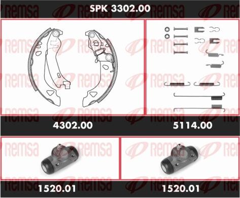 Remsa SPK 3302.00 - Bremžu loku komplekts www.autospares.lv