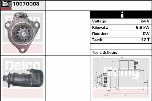 Remy 19070003 - Стартер www.autospares.lv