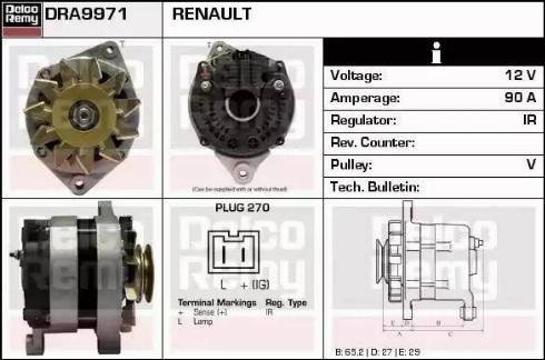 Remy DRA9971 - Alternator www.autospares.lv