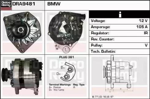 Remy DRA9481 - Alternator www.autospares.lv