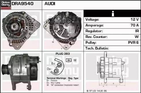 Remy DRA9540 - Alternator www.autospares.lv