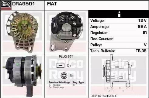 Remy DRA9501 - Ģenerators www.autospares.lv