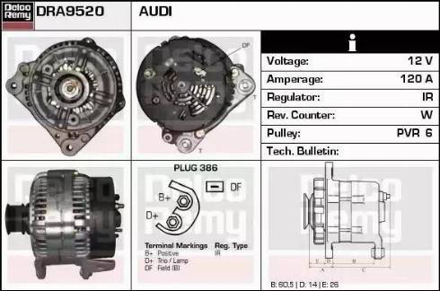 Remy DRA9520 - Ģenerators www.autospares.lv