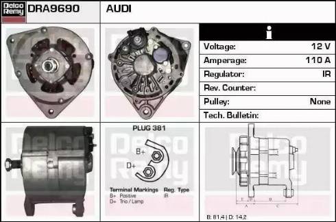 Remy DRA9690 - Генератор www.autospares.lv