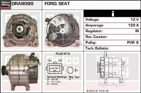 Remy DRA9090 - Генератор www.autospares.lv