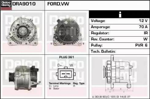 Remy DRA9010 - Генератор www.autospares.lv