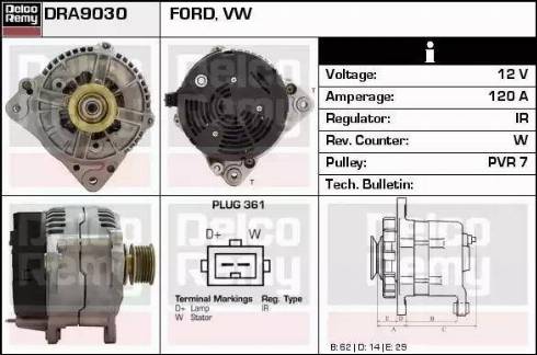 Remy DRA9030 - Генератор www.autospares.lv